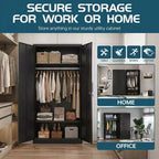 Armadio in Acciaio Resistente da 183 cm con Serratura, Armadietto Metallico da Garage, Armadietto Contenitore in Metallo per Casa, Camera da Letto, Ufficio, Ripostiglio