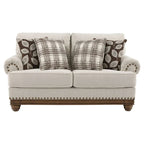 Divanetto tradizionale marrone grano con borchie decorative