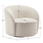 Poltrona girevole a barilotto imbottita KINWELL da 34 pollici (Set di 2)