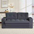 Mjkone Divano letto futon convertibile 2 in 1 da 180 cm, in tessuto a coste, pieghevole, con bottoni trapuntati, divanetto salvaspazio