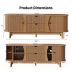 Meuble TV moderne noir/marron avec 2 tiroirs, pour 1 pièce