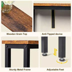Table d'entrée marron rouille 1 pièce en fer Triamine 100*15*79cm avec prises