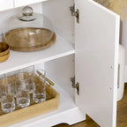 Credenza da Cucina Bianca con 3 Cassetti e Ripiano Regolabile