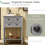 Console étroite de 60 cm avec 3 tiroirs et étagère, table d'appoint pour petite entrée ou salon