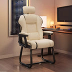 Fauteuil de direction ergonomique en cuir jaune à dossier haut