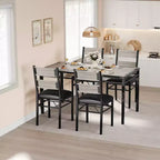 Set tavolo da pranzo per 4, con 4 sedie imbottite, set da 5 pezzi tavolo da cucina e sala da pranzo in legno con protezione angolare per cucina, appartamento, piccoli spazi