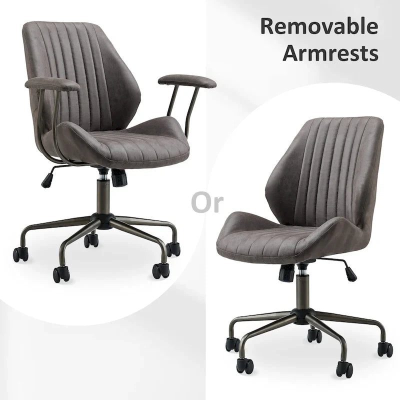 Sedia da ufficio ergonomica in pelle scamosciata Sedia da scrivania Supporto lombare