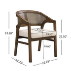 Christopher Knight Home - Sedia da pranzo imbottita in canna (Set di 2)