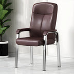 Sedia da ufficio HomeyFad moderna in pelle e metallo a 4 gambe con braccioli