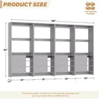 Besiost Set di 4 organizer per armadio con cassetti in legno e aste appendiabiti