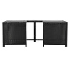 Cornice perimetrale per vasca idromassaggio a sezione quadrilatera in rattan per esterni