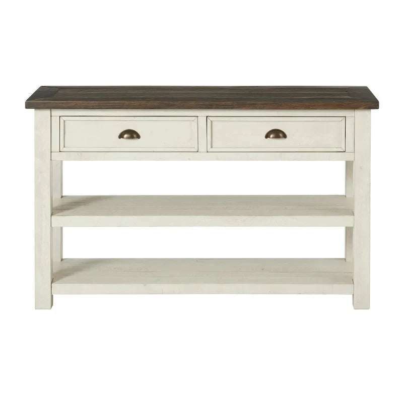 The Gray Barn Downington Consolle da Divano in Legno Massello a 2 Cassetti