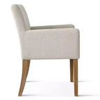 Set di 6 sedie da pranzo imbottite con braccioli, poltrone moderne in lino con gambe in legno, sedie occasionali per sala da pranzo, soggiorno - Panipeachy