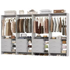 Besiost Set di 4 organizer per armadio con cassetti in legno e aste appendiabiti