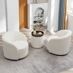 Poltrona girevole a barilotto imbottita KINWELL da 34 pollici (Set di 2)
