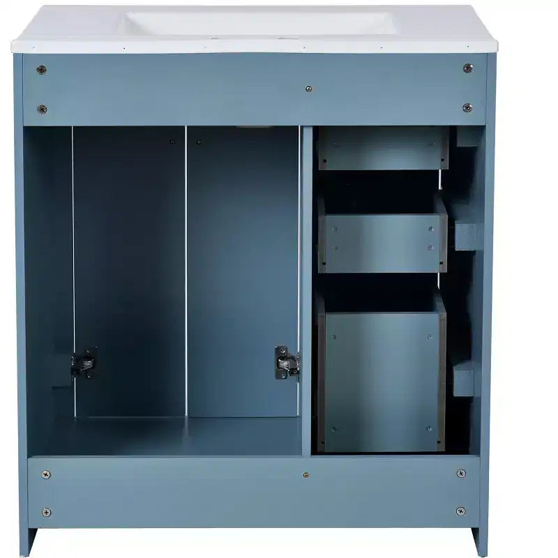 Mobile bagno singolo da 76 cm con lavabo, armadietto e 3 cassetti – Nero / Blu / Verde / Indaco / Bianco