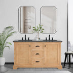 Mobile bagno Hervas con top in marmo naturale senza specchio