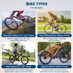 Rastrelliera portabici autoportante per 5 bici con capacità di carico di 136 kg, robusto organizzatore per un posizionamento sicuro e stabile delle bici in cortili anteriori e posteriori