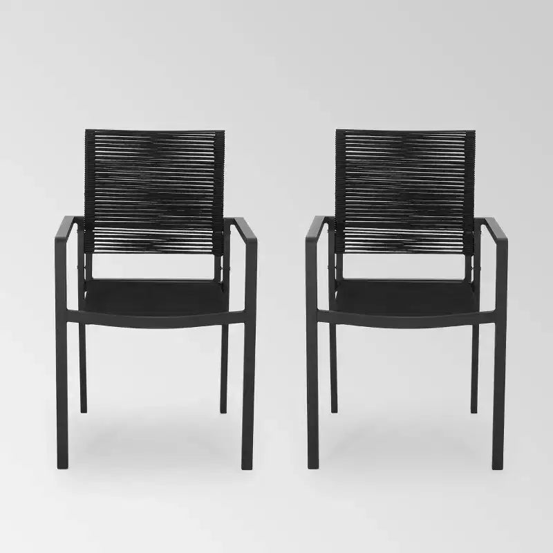 Cape Coral 2pk Aluminum Dining Chair with Rope Seat - Christopher Knight Home