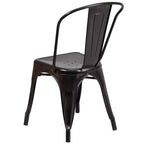 Chaise empilable Flash Furniture de qualité commerciale en métal pour l'intérieur et l'extérieur