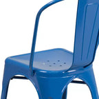 Chaise empilable Flash Furniture de qualité commerciale en métal pour l'intérieur et l'extérieur