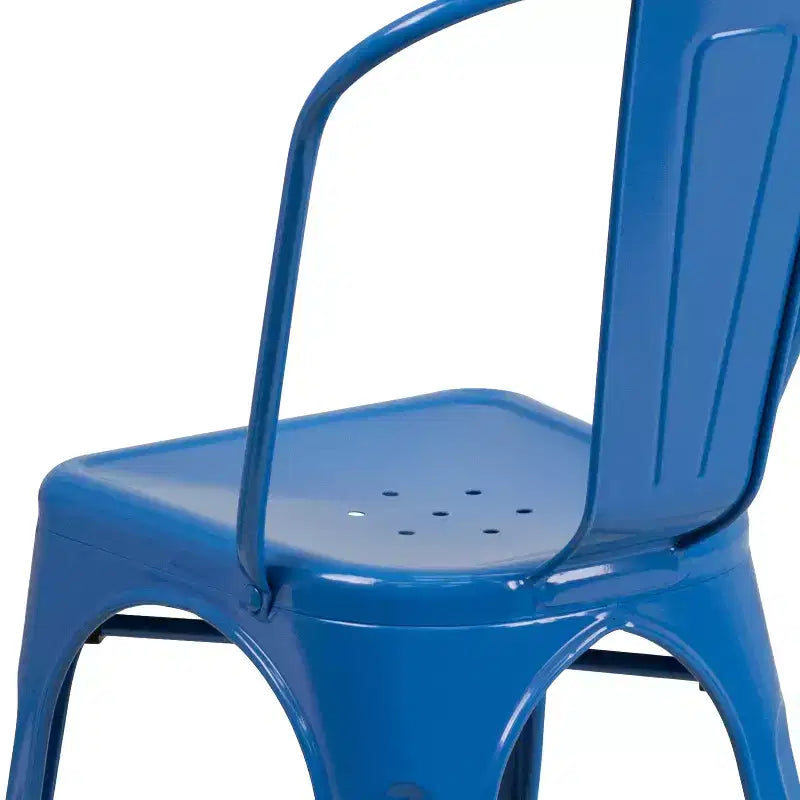 Chaise empilable Flash Furniture de qualité commerciale en métal pour l'intérieur et l'extérieur