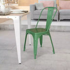 Chaise empilable Flash Furniture de qualité commerciale en métal pour l'intérieur et l'extérieur