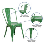 Chaise empilable Flash Furniture de qualité commerciale en métal pour l'intérieur et l'extérieur