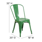 Chaise empilable Flash Furniture de qualité commerciale en métal pour l'intérieur et l'extérieur