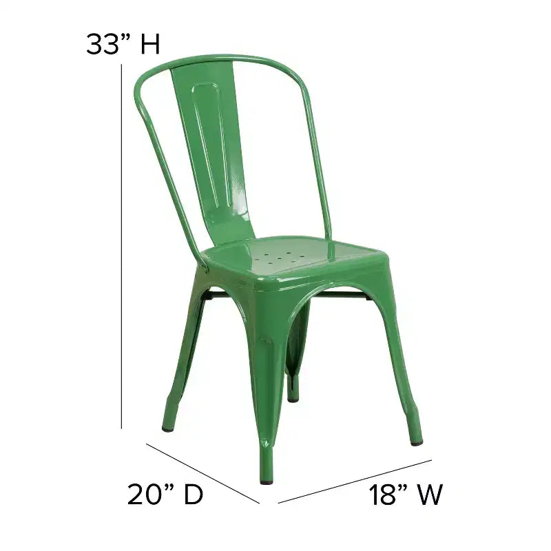 Chaise empilable Flash Furniture de qualité commerciale en métal pour l'intérieur et l'extérieur