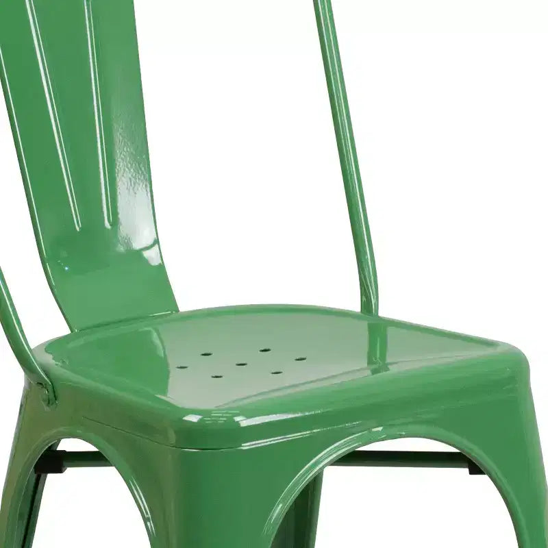 Chaise empilable Flash Furniture de qualité commerciale en métal pour l'intérieur et l'extérieur