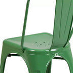 Chaise empilable Flash Furniture de qualité commerciale en métal pour l'intérieur et l'extérieur