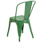 Chaise empilable Flash Furniture de qualité commerciale en métal pour l'intérieur et l'extérieur