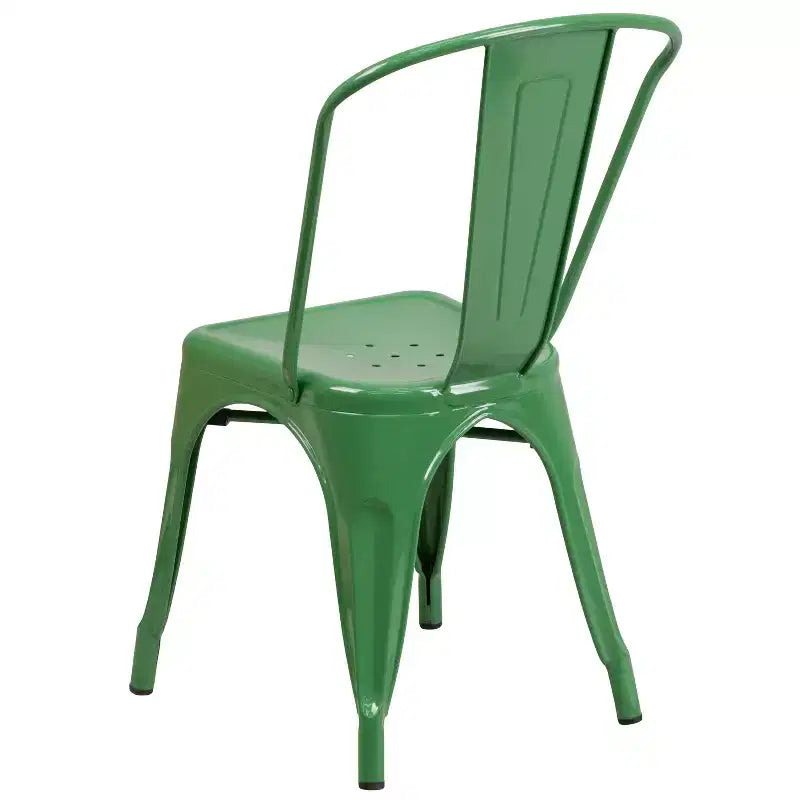 Chaise empilable Flash Furniture de qualité commerciale en métal pour l'intérieur et l'extérieur