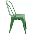 Chaise empilable Flash Furniture de qualité commerciale en métal pour l'intérieur et l'extérieur