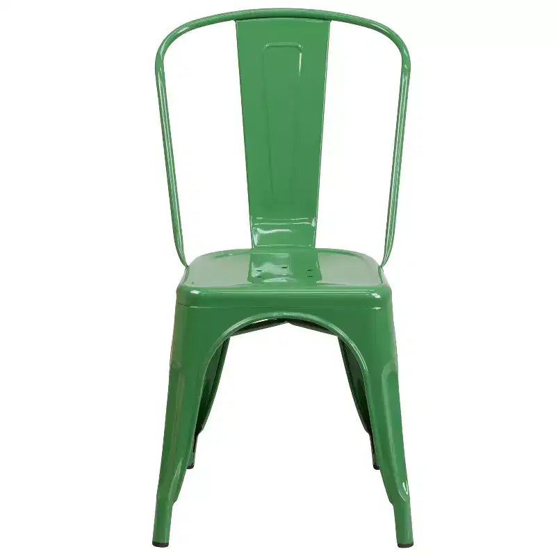 Chaise empilable Flash Furniture de qualité commerciale en métal pour l'intérieur et l'extérieur