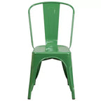Chaise empilable Flash Furniture de qualité commerciale en métal pour l'intérieur et l'extérieur