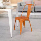 Chaise empilable Flash Furniture de qualité commerciale en métal pour l'intérieur et l'extérieur