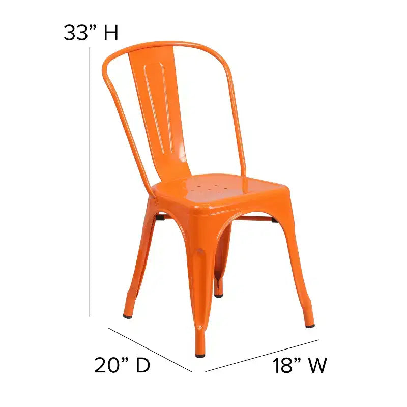 Chaise empilable Flash Furniture de qualité commerciale en métal pour l'intérieur et l'extérieur