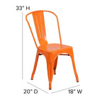 Chaise empilable Flash Furniture de qualité commerciale en métal pour l'intérieur et l'extérieur