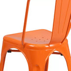 Chaise empilable Flash Furniture de qualité commerciale en métal pour l'intérieur et l'extérieur