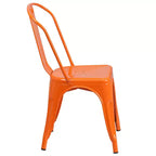 Chaise empilable Flash Furniture de qualité commerciale en métal pour l'intérieur et l'extérieur