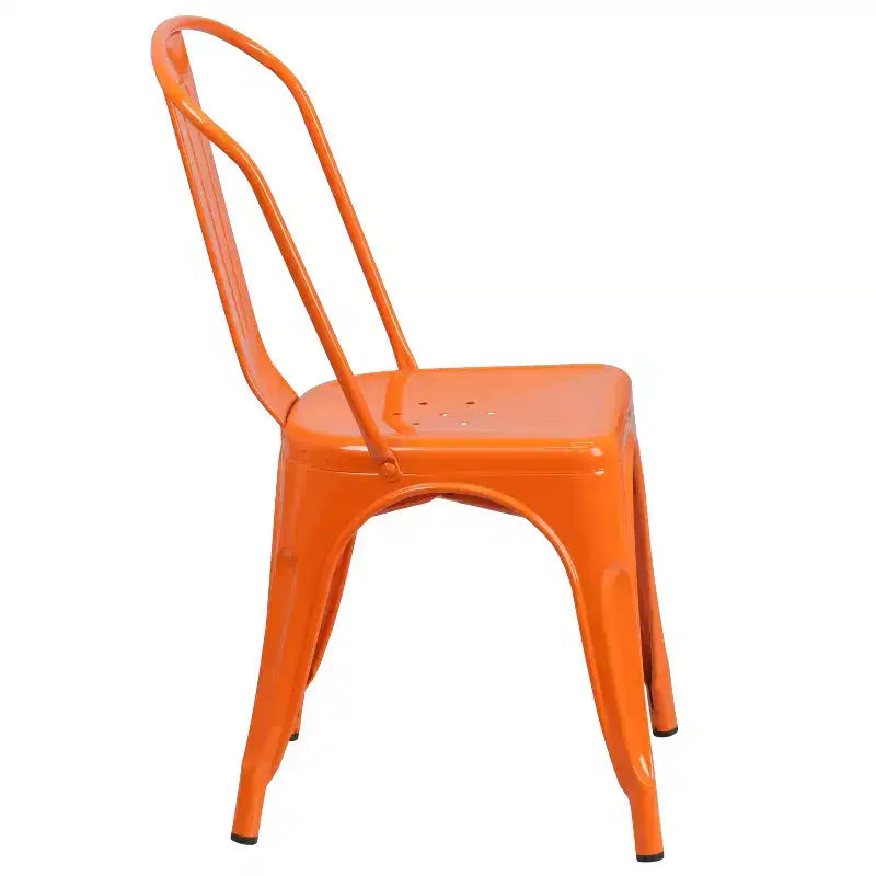 Chaise empilable Flash Furniture de qualité commerciale en métal pour l'intérieur et l'extérieur