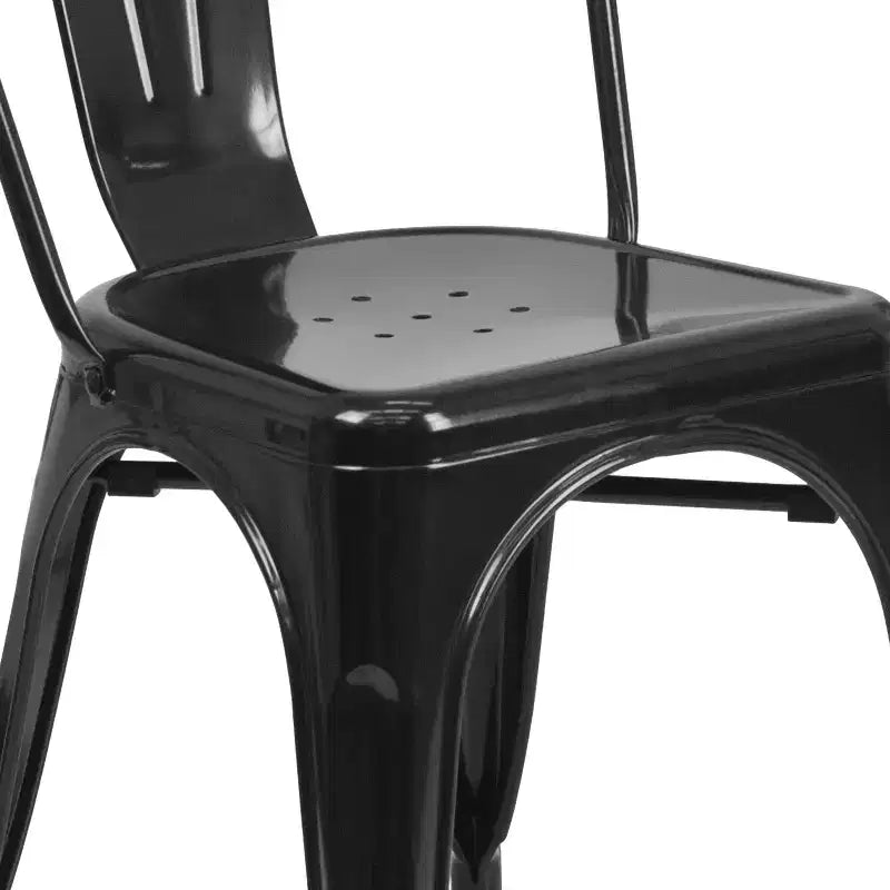 Chaise empilable Flash Furniture de qualité commerciale en métal pour l'intérieur et l'extérieur