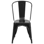 Chaise empilable Flash Furniture de qualité commerciale en métal pour l'intérieur et l'extérieur