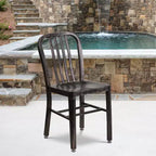 Sedia da interno/esterno in metallo di grado commerciale Flash Furniture