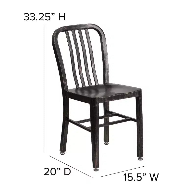 Sedia da interno/esterno in metallo di grado commerciale Flash Furniture
