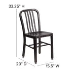 Sedia da interno/esterno in metallo di grado commerciale Flash Furniture