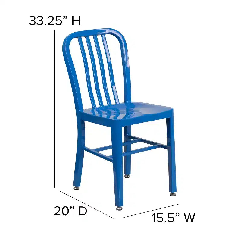 Sedia da interno/esterno in metallo di grado commerciale Flash Furniture