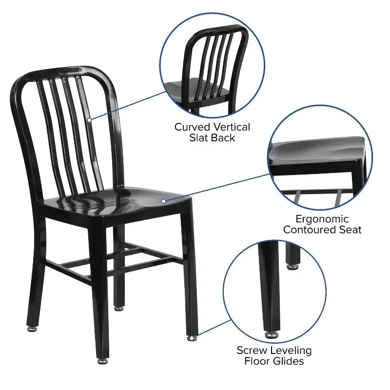Sedia da interno/esterno in metallo di grado commerciale Flash Furniture